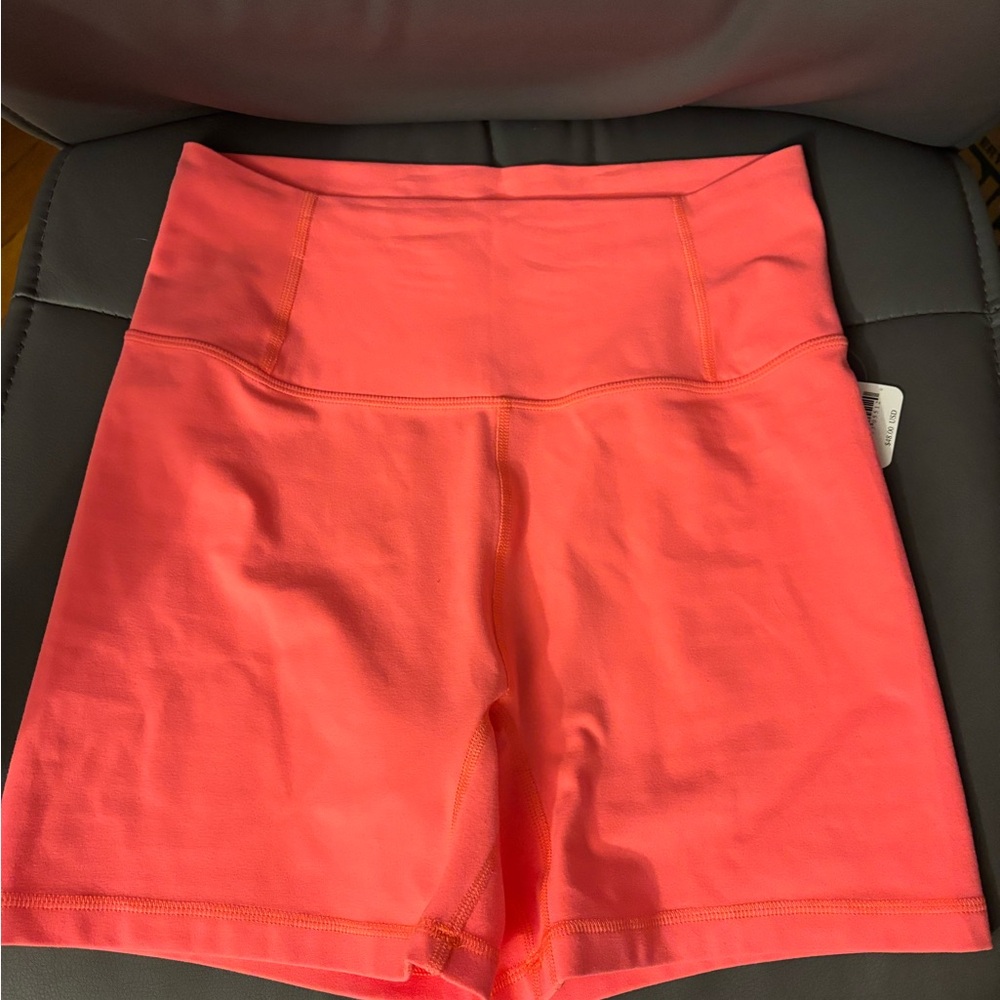 FP Movement by Free People Coral Pink High-Waist Bike Shorts